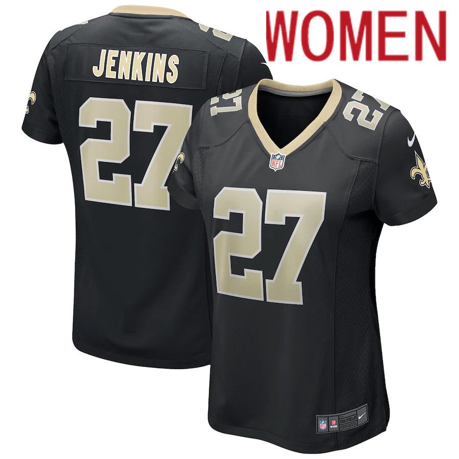 Women New Orleans Saints #27 Malcolm Jenkins Nike Black Game Player NFL Jersey->women nfl jersey->Women Jersey